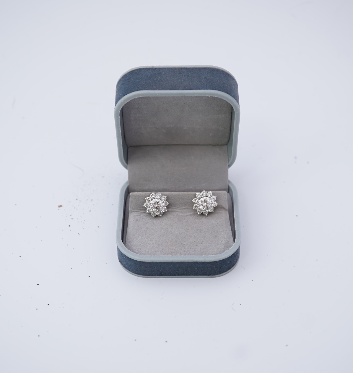 A pair of diamond earrings
